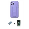 MARSİLYAN™- iPhone 12 Pro Kılıf Akış Doku - Şeffaf 360 Full Body Arka Koruyucu + Shine Kamera Lens Koruma Cam - GI