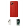 MARSİLYAN™- iPhone 12 Pro Kılıf Akış Doku - Şeffaf 360 Full Body Arka Koruyucu + Shine Kamera Lens - GD