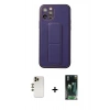 MARSİLYAN™- iPhone 12 Pro Kılıf Akış Doku - Şeffaf 360 Full Body Arka Koruyucu + Shine Kamera Lens - GD