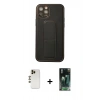 MARSİLYAN™- iPhone 12 Pro Kılıf Akış Doku - Şeffaf 360 Full Body Arka Koruyucu + Shine Kamera Lens - GD