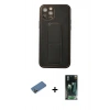 MARSİLYAN™- iPhone 12 Pro Kılıf Akış Doku - Şeffaf 360 Full Body Arka Koruyucu + Shine Kamera Lens Koruma Cam - GD