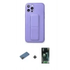 MARSİLYAN™- iPhone 12 Pro Kılıf Akış Doku - Şeffaf 360 Full Body Arka Koruyucu + Shine Kamera Lens Koruma Cam - GD
