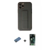 MARSİLYAN™- iPhone 12 Pro Kılıf Akış Doku - Şeffaf 360 Full Body Arka Koruyucu + Shine Kamera Lens Koruma Cam - GD