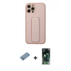 MARSİLYAN™- iPhone 12 Pro Kılıf Akış Doku - Şeffaf 360 Full Body Arka Koruyucu + Shine Kamera Lens Koruma Cam - GS
