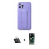 MARSİLYAN™- iPhone 12 Pro Kılıf Akış Doku - Şeffaf 360 Full Body Arka Koruyucu + Kamera Lens Koruma Cam - SF