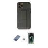 MARSİLYAN™- iPhone 12 Pro Kılıf Akış Doku - Şeffaf 360 Full Body Arka Koruyucu + Metal Kamera Lens Koruma Cam - MI