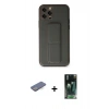 MARSİLYAN™- iPhone 12 Pro Kılıf Akış Doku - Şeffaf 360 Full Body Arka Koruyucu + Renkli Kamera Lens Koruma Cam - MI