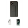 MARSİLYAN™- iPhone 12 Pro Kılıf Akış Doku - Şeffaf 360 Full Body Arka Koruyucu + Shine Kamera Lens - GS