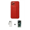 MARSİLYAN™- iPhone 12 Pro Kılıf Akış Doku - Şeffaf 360 Full Body Arka Koruyucu + Shine Kamera Lens - GS