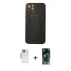 MARSİLYAN™- iPhone 12 Pro Kılıf Akış Doku - Şeffaf 360 Full Body Arka Koruyucu + Shine Kamera Lens - GS