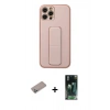 MARSİLYAN™- iPhone 12 Pro Kılıf Akış Doku - Şeffaf 360 Full Body Arka Koruyucu + Shine Kamera Lens Koruma Cam - SABE