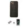 MARSİLYAN™- iPhone 12 Pro Kılıf Akış Doku - Şeffaf 360 Full Body Arka Koruyucu + Shine Kamera Lens Koruma Cam - SABE