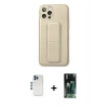 MARSİLYAN™- iPhone 12 Pro Kılıf Akış Doku - Şeffaf 360 Full Body Arka Koruyucu + Shine Kamera Lens - MI