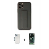 MARSİLYAN™- iPhone 12 Pro Kılıf Akış Doku - Şeffaf 360 Full Body Arka Koruyucu + Shine Kamera Lens - MI