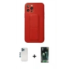 MARSİLYAN™- iPhone 12 Pro Kılıf Akış Doku - Şeffaf 360 Full Body Arka Koruyucu + Shine Kamera Lens - MI