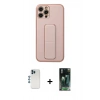 MARSİLYAN™- iPhone 12 Pro Kılıf Akış Doku - Şeffaf 360 Full Body Arka Koruyucu + Shine Kamera Lens - MI