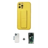 MARSİLYAN™- iPhone 12 Pro Kılıf Akış Doku - Şeffaf 360 Full Body Arka Koruyucu + Shine Kamera Lens - MI