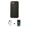 MARSİLYAN™- iPhone 12 Pro Kılıf Akış Doku - Şeffaf 360 Full Body Arka Koruyucu + Shine Kamera Lens - MI