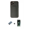 MARSİLYAN™- iPhone 12 Pro Kılıf Akış Doku - Şeffaf 360 Full Body Arka Koruyucu + Shine Kamera Lens Koruma Cam - SH