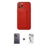 MARSİLYAN™- iPhone 12 Pro Kılıf Akış Doku - Şeffaf Uv Polymer Nano Ekran Koruyucu + Neon Fosforlu Kamera Lens - BZ