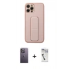 MARSİLYAN™- iPhone 12 Pro Kılıf Akış Doku - Şeffaf Uv Polymer Nano Ekran Koruyucu + Neon Fosforlu Kamera Lens - BZ