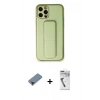 MARSİLYAN™- iPhone 12 Pro Kılıf Akış Doku - Şeffaf Uv Polymer Nano Ekran Koruyucu + Metal Kamera Lens Koruma Cam - KI