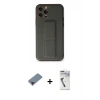 MARSİLYAN™- iPhone 12 Pro Kılıf Akış Doku - Şeffaf Uv Polymer Nano Ekran Koruyucu + Metal Kamera Lens Koruma Cam - KI
