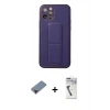MARSİLYAN™- iPhone 12 Pro Kılıf Akış Doku - Şeffaf Uv Polymer Nano Ekran Koruyucu + Metal Kamera Lens Koruma Cam - KI