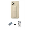 MARSİLYAN™- iPhone 12 Pro Kılıf Akış Doku - Şeffaf Uv Polymer Nano Ekran Koruyucu + Metal Kamera Lens Koruma Cam - KI