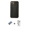 MARSİLYAN™- iPhone 12 Pro Kılıf Akış Doku - Şeffaf Uv Polymer Nano Ekran Koruyucu + Metal Kamera Lens Koruma Cam - KI