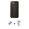 MARSİLYAN™- iPhone 12 Pro Kılıf Akış Doku - Şeffaf Uv Polymer Nano Ekran Koruyucu + Metal Kamera Lens Koruma Cam - KUYL