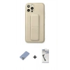 MARSİLYAN™- iPhone 12 Pro Kılıf Akış Doku - Şeffaf Uv Polymer Nano Ekran Koruyucu + Metal Kamera Lens Koruma Cam - KUYL