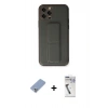 MARSİLYAN™- iPhone 12 Pro Kılıf Akış Doku - Şeffaf Uv Polymer Nano Ekran Koruyucu + Metal Kamera Lens Koruma Cam - KUYL