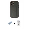 MARSİLYAN™- iPhone 12 Pro Kılıf Akış Doku - Şeffaf Uv Polymer Nano Ekran Koruyucu + Shine Kamera Lens Koruma Cam - MI
