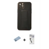 MARSİLYAN™- iPhone 12 Pro Kılıf Akış Doku - Şeffaf Uv Polymer Nano Ekran Koruyucu + Shine Kamera Lens Koruma Cam - MI