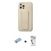 MARSİLYAN™- iPhone 12 Pro Kılıf Akış Doku - Şeffaf Uv Polymer Nano Ekran Koruyucu + Shine Kamera Lens Koruma Cam - MI