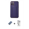 MARSİLYAN™- iPhone 12 Pro Kılıf Akış Doku - Şeffaf Uv Polymer Nano Ekran Koruyucu + Metal Kamera Lens Koruma Cam - AKYL