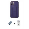 MARSİLYAN™- iPhone 12 Pro Kılıf Akış Doku - Şeffaf Uv Polymer Nano Ekran Koruyucu + Metal Kamera Lens Koruma Cam - MI