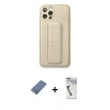MARSİLYAN™- iPhone 12 Pro Kılıf Akış Doku - Şeffaf Uv Polymer Nano Ekran Koruyucu + Metal Kamera Lens Koruma Cam - AKYL