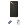 MARSİLYAN™- iPhone 12 Pro Kılıf Akış Doku - Şeffaf Uv Polymer Nano Ekran Koruyucu + Metal Kamera Lens Koruma Cam - AKYL
