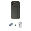 MARSİLYAN™- iPhone 12 Pro Kılıf Akış Doku - Şeffaf Uv Polymer Nano Ekran Koruyucu + Metal Kamera Lens Koruma Cam - MR