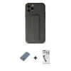 MARSİLYAN™- iPhone 12 Pro Kılıf Akış Doku - Şeffaf Uv Polymer Nano Ekran Koruyucu + Metal Kamera Lens Koruma Cam - AKYL