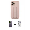 MARSİLYAN™- iPhone 12 Pro Kılıf Akış Doku - Şeffaf Uv Polymer Nano Ekran Koruyucu + Neon Fosforlu Kamera Lens - YL