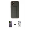 MARSİLYAN™- iPhone 12 Pro Kılıf Akış Doku - Şeffaf Uv Polymer Nano Ekran Koruyucu + Neon Fosforlu Kamera Lens - YL