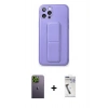 MARSİLYAN™- iPhone 12 Pro Kılıf Akış Doku - Şeffaf Uv Polymer Nano Ekran Koruyucu + Neon Fosforlu Kamera Lens - YL