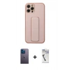 MARSİLYAN™- iPhone 12 Pro Kılıf Akış Doku - Şeffaf Uv Polymer Nano Ekran Koruyucu + Neon Fosforlu Kamera Lens - MI