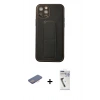 MARSİLYAN™- iPhone 12 Pro Kılıf Akış Doku - Şeffaf Uv Polymer Nano Ekran Koruyucu + Renkli Kamera Lens Koruma Cam - PE