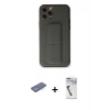 MARSİLYAN™- iPhone 12 Pro Kılıf Akış Doku - Şeffaf Uv Polymer Nano Ekran Koruyucu + Renkli Kamera Lens Koruma Cam - YL