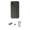 MARSİLYAN™- iPhone 12 Pro Kılıf Akış Doku - Şeffaf Uv Polymer Nano Ekran Koruyucu + Renkli Kamera Lens Koruma Cam - MI