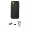 MARSİLYAN™- iPhone 12 Pro Kılıf Akış Doku - Şeffaf Uv Polymer Nano Ekran Koruyucu + Renkli Kamera Lens Koruma Cam - YL